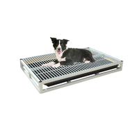 Vassoio for toilette for cani in metallo, vassoio for addestramento for cuccioli di animali domestici for interni ed esterni, lettiera for cani portatile, lettiera for cani in metallo con vassoio for