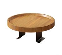 Vassoio funzionale in legno per divano con sistema di montaggio a morsetto per un uso costante con telecomandi per bevande, caffè, snack (marrone chiaro)