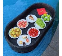 Vassoio galleggiante per cibo e bevande, supporta 5-7 kg, ideale per piscine all'aperto e hotel
