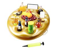 Vassoio galleggiante per piscina, portabevande gonfiabile, Portabicchieri di grande capacità a 9 fori, Forniture per feste in spiaggia, sottobicchieri in piscina con pompa per bevande, snack, telefoni