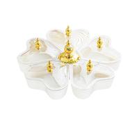 Vassoio girevole diviso a forma di cuore, portatile, multiuso, con coperchio,