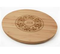 Vassoio girevole in bambù, tagliere girevole rotondo 35cm personalizzato con incisione laser (TG4)