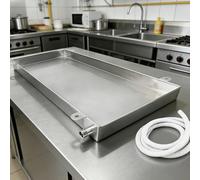 Vassoio Gocciolante con Drenaggio Altezza 10cm in Acciaio Inossidabile 304 for Protezione Pavimenti e Mobili Vaschetta sotto Condizionatore for Condensa(140x20cm(55x8in))