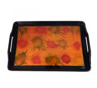 Vassoio Hellfire 25 X 38 CM Legno 12 Casella Pianoforte: Foglia Argento Con Farb