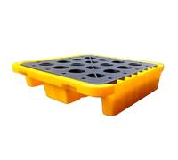 Vassoio impilabile di contenimento delle fuoriuscite di olio, piattaforma antiscivolo per garage e fabbrica, pallet modulari in polietilene, 65 x 65 x 17 cm