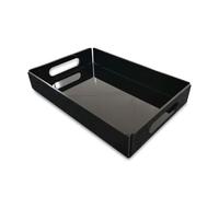 Vassoio in Acrilico Trasparente, Vassoio portasciugamani per Ospiti, Stile Ple, Vassoio portaoggetti per cassetto del Bagno dell'hotel (Nero)