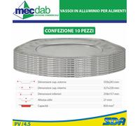Vassoio In Alluminio Ovale Per Portata Alimenti Confezione Da 10 Vassoi