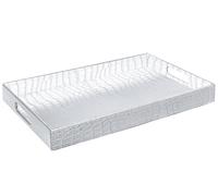 Vassoio in argento decorativo moderno rettangolare 45x30x5 cm