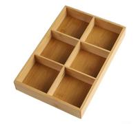 Vassoio in legno a 29 griglie per frutta secca, caramelle, tè, servire intorno al fornello, pentola calda, resistente e costruzione (6 griglie)