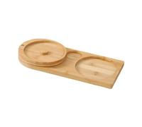 Vassoio in legno a doppio strato per servire lo zucchero, contenitore decorativo per feste, bar, portautensili per uso festivo in hotel, 32,7 x 14,5 cm