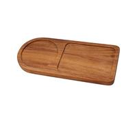 Vassoio in legno, con divisioni e portabicchieri, vassoio ottomano diviso per piatti di servizio, per casa, fattoria, ristorante, ufficio, festa, frutta, dessert, snack,