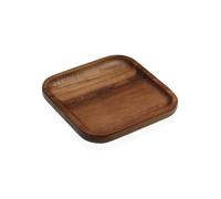 Vassoio in Legno di Acacia - Design Elegante, Multiuso per Casa, Cucina, Bagno e Ufficio - Ideale come Organizer, Svuotatasche o Vassoio da Servizio (15x15cm)