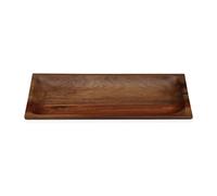 Vassoio in Legno di Acacia - Design Elegante, Multiuso per Casa, Cucina, Bagno e Ufficio - Ideale come Organizer, Svuotatasche o Vassoio da Servizio (Rettangolare)