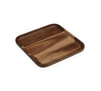 Vassoio in Legno di Acacia - Design Elegante, Multiuso per Casa, Cucina, Bagno e Ufficio - Ideale come Organizer, Svuotatasche o Vassoio da Servizio (20x20cm)
