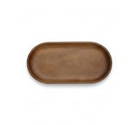 Vassoio in Legno di Acacia - Piatto - Design Elegante, Multiuso per Casa, Cucina, Bagno e Ufficio - Ideale come Organizer, Svuotatasche o Vassoio da Servizio (Ovale 24x13 cm)