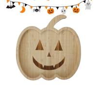 Vassoio in legno di Halloween - Sgabello da portata, tavola decorativa in legno con , display a prova di cibo | Piano di lavoro per pane formaggio pizza biscotti decorazione per feste