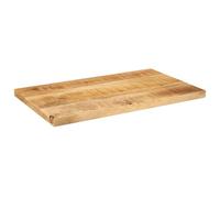 Vassoio in legno di mango massiccio 40x20x2,5 cm Rettangolare grezzo | Legno duro tropicale, venature uniche, facile da pulire, design rustico, compatibile con diverse basi, consegna casuale