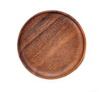 Vassoio in legno di noce a grana naturale per servizio da tè, presentazioni e organizzazione da tavolo nella vita quotidiana (marrone, 25 cm)