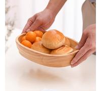 Vassoio in legno levigato a mano con elegante curva e flusso simile a una barca per servire piatti, snack, frutta secca e rotoli di sushi (F)