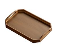 Vassoio in Legno Massello con Manico, Vassoio Decorativo da Tavolino, Profondo 6 cm, Impermeabile e Facile da Pulire, Adatto per Casa(45x30.5x6cm/18x12x2.4in)