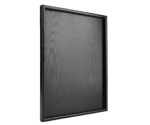 Vassoio in Legno Massello per Tè, Caffè e Cibo 40 x 30 cm - Vassoio da Servizio Elegante con Bordi Alzati, Antiscivolo e Facile da Pulire per Casa, Hotel e Ristoranti