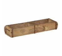 Vassoio in legno massiccio riciclato marrone, 57 x 15 x 9 cm, set da 4 pezzi con superficie opaca, per interni ed esterni, versatile come vassoio da portata e decorativo, salvaspazio e durevole