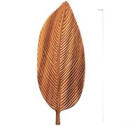 Vassoio in legno naturale a forma di foglia di noce per servire tè, caffè, dessert, piatto in legno fatto a mano con comodo manico (C)