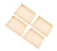 Vassoio in legno non finito da 4 pezzi, vassoio in legno puzzle, piatto da