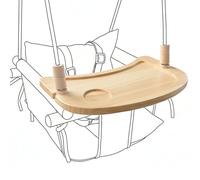 Vassoio in Legno per Altalena in Tela Cateam - Accessorio per Sedia Sospesa, Tavolo da Gioco Montessori in Legno Naturale, Design Rimovibile di Sicurezza per Altalena da Interno