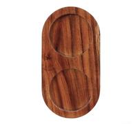 Vassoio in legno per sale e pepe con design a doppio foro, contenitore per spezie da cucina, in legno di acacia e gomma, 15 x 7,8 x 1,5 cm, in diversi colori (a forma di U con mal d'amore)