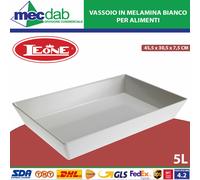 Vassoio in Melamina Bianco Per Alimenti 45,5 x 30,5 x 7,5 Cm Leone 5L