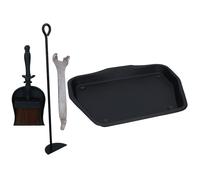 Vassoio in metallo Ashpan da 13" per camino, maniglia, rastrello e riordino d...