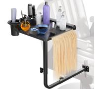 星姿 Vassoio in metallo per sedie da barbiere, vassoio di estensione girevole a 360° per parrucchieri, altezza regolabile, vassoio per extension per capelli, vassoio portaoggetti per sedia da casa