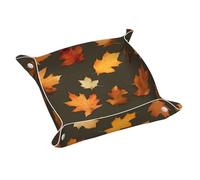 Vassoio in pelle camoflauge autunnale da uomo, svuota le tasche del papà, organizer multifunzionale in pelle