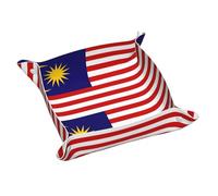 Vassoio in pelle con stampa bandiera della Malesia per donne, organizer da viaggio, vassoio organizer per gioielli e cosmetici