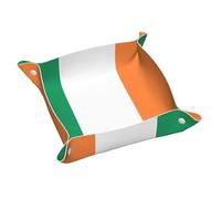 Vassoio in pelle con stampa bandiera irlandese per donne, organizer da viaggio, vassoio organizer per gioielli e cosmetici