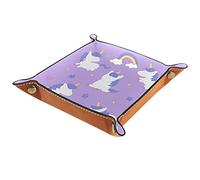 Vassoio in pelle Valet Vassoio Comodino Organizzatore Scrivania Piatto di Immagazzinaggio Catchall Carino Unicorno Collezione di