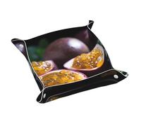 Vassoio in pelle WZYWHJ Sweet and sour frutto della passione scatola portaoggetti impermeabile e antigraffio 20,1 cm per riporre portafogli, orologi e cosmetici