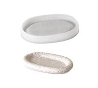 Vassoio in silicone a forma ovale Stampo per stoviglie in gesso Piastra in resina epossidica Forniture per la decorazione domestica fatte a mano Stampo con texture dettagliata