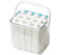 Vassoio in silicone con coperchio sicuro per fare ghiaccioli a casa Design Twist Release per una rimozione uniforme del ghiaccio (L bianco)
