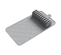 Vassoio in silicone per cassetti da cucina, scolapiatti, base organizer per coltelli e utensili, protezione per piano di lavoro, nero/grigio (grigio)