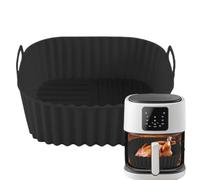 Vassoio in silicone per friggitrice ad aria, cestino quadrato per friggitrice ad aria, teglia antiaderente per cucinare arrosti, grigliare, pizza, torte, casa, appartamento, interni ed esterni