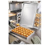 Vassoio Inox Forato, Teglia Vapore e Scolo, Uso Pro, 3-10 cm | Bordo arrotolato, fori uniformi e base stabile for vapore, scolo, cottura e preparazione(75x55x3cm/30x22x1.2in)