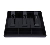 Vassoio Inserto Per Cassetto Registratore di Cassa con 4 Scomparti Per Banconote/3 Monete Per Riporre Denaro 24,55 X 24,5 X 3,5 Cm(nero)