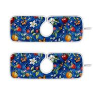 Vassoio intorno al rubinetto per lavello della cucina ad asciugatura rapida appendibile 2 tappetini per bancone della cucina lavello paraspruzzi e protezioni 50 cm frutta dolce blu