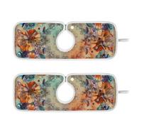 Vassoio intorno al rubinetto per lavello della cucina assorbente appendibile confezione da 2 rubinetti paraspruzzi tappetino previene l'accumulo di umidità 23,6 "retrò marrone boho floreale