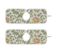 Vassoio intorno al rubinetto per lavello della cucina Previene l'umidità appendibile Confezione da 2 tappetini per rubinetto paraspruzzi lavello paraspruzzi e protezioni 37,9 cm Retro Orange Rose