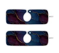 vassoio intorno rubinetto per lavello da cucina protezione lavello appendibile 2 tappetini per lavello da cucina Splash Guard & Protezioni 14 9 "Marmo Borgogna Blu Navy