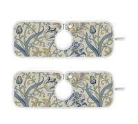 vassoio intorno rubinetto per lavello della cucina assorbente appendibile 2 Pack tappetino di asciugatura per cucina Bagno Contatore 23 6 "William Morris Vintage Blue tulipani