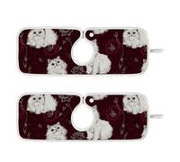 vassoio intorno rubinetto per lavello della cucina assorbente appendibile 2 Pack tappetino di asciugatura per cucina cucina bagni 14 9 "Bellezza Turco Gatti Borgogna